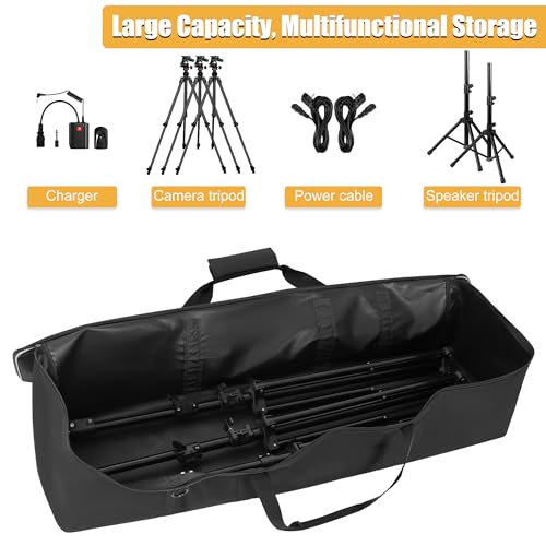 Image of Multifunctional Tripod Bag 40 X 9.5 X 9.5 Inches / 101.5 X 24 X 24 cm Heavy Duty Tripod Carrying Case with Handle for Microphone Stands, Lights, Speakers, Cameras, Booms, Black
