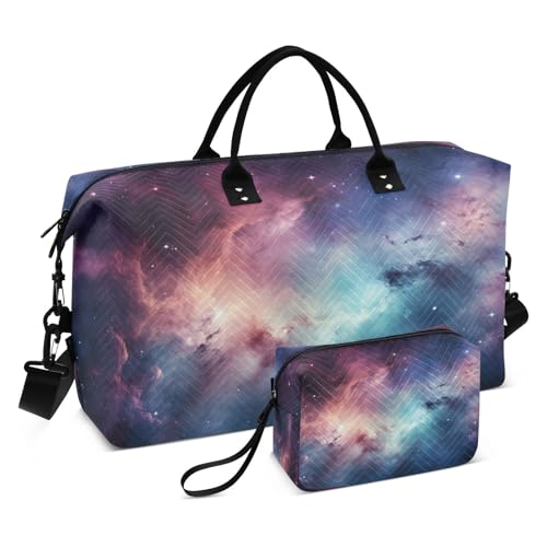 Abstract Galaxy Art Sports Swim Gym Bag Weekender Duffel Travel Bags Handbag with Makeup Storage Bag for Girls Men