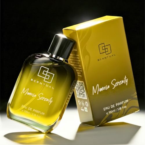 Image of Scentual Mimosa Serenity Eau De Parfum, 100ML, Pink Peppercorn, Musk, Mimosa, Sesame & Woody Notes