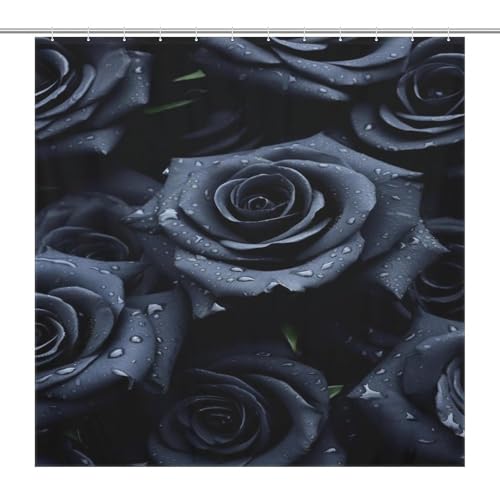 Rideau de douche rose en polyester lavable et imperméable de 183x183 cm