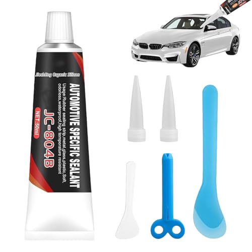 Doukesh 100ML Colle a Pare Brise Voiture Noir Colle pour Joint de Portiere Voiture Colle Carrosserie pour Collage Métal-Verre Mastic-Colle Étanche Outils Inclus