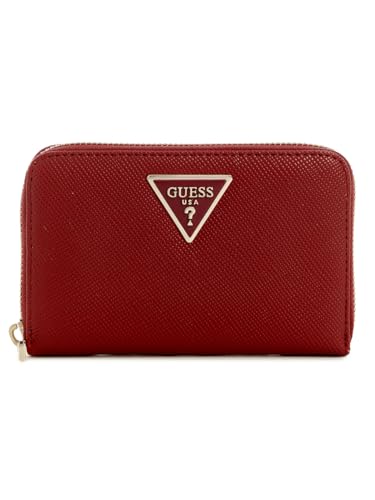 Guess Laurel Ii Medium Geldbörse mit umlaufendem Reißverschluss für Damen, Granat, Einheitsgröße