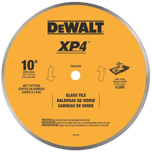 DEWALT DWA4769 Continuous Rim Glass Tile Blade, 10"