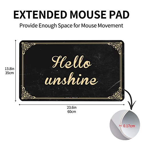 Tapis de souris grand Hello Sunshine de 36 x 60 cm pour bureau - 4