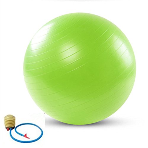 QUBABOBO Pelota de Yoga PVC Anti-ráfaga Ejercicio Fitness Workout Pilates Core Estabilidad Balance Bola de Suiza - Fuerza extra Gruesa de Balón Duradera + bomba de pie