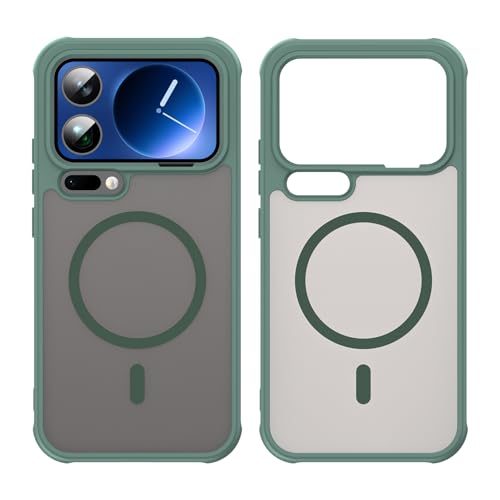 Image of Compatible with Xiaomi 17 Pro Max Case Cover,Compatible with MagSafe,Anti-Fall,Compatible with Xiaomi 17 Pro Max 5G 2509FPN0BC Cell Protective Phone Case Green