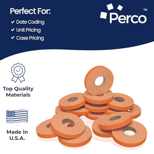 Perco Fluo. Red Pricing Labels for Monarch 1110 – 10 Sleeves Value Pack, 170,000 Pricemarking Labels