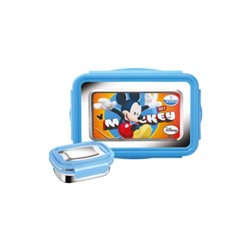 Joyo Disney Lunchmate Lunch Box with Box Inner Steel Lunch Box Big 1, Small Box with Steel Dabbi Compact Design Airtight Leakproof Lunch Box for Office,School BPA Free (Pack of 1) Avengers - Blue (B0D2KFLMDM) Amazon Price History, Amazon Price Tracker