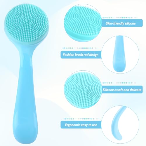 Divina Vitae 581222_1_JJHXCFGK 2Pack Silicone Face Brush Manual Face Scrub Brush Soft Facial Brushes Waterproof Exfoliating Face Brush Skin Friendly Face Cleaner Brush thumb #2