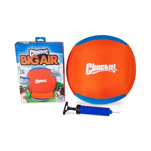 Chuckit-Big-Air-Fetch-Ball-Dog-Toy-14-Inch-Herding-Instincts-Dog-Toy-for-Interactive-Non-Chewing-Activities-for-All-Breeds-Inflating-Pump-Included Chuckit! Big Air Fetch Ball Dog Toy (14 Inch) Herding Instincts Dog Toy, for Interactive, Non-Chewing Activities, for All Breeds, Inflating Pump Included - Image 1