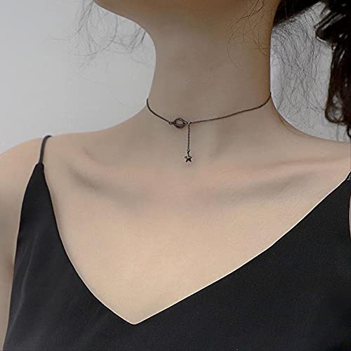 Collier chaîne de clavicule noire avec planète pour rompre avec les bijoux classiques - 3