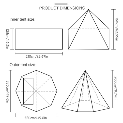 Carpa Tipi Impermeable para Camping 2 Personas miniatura 3