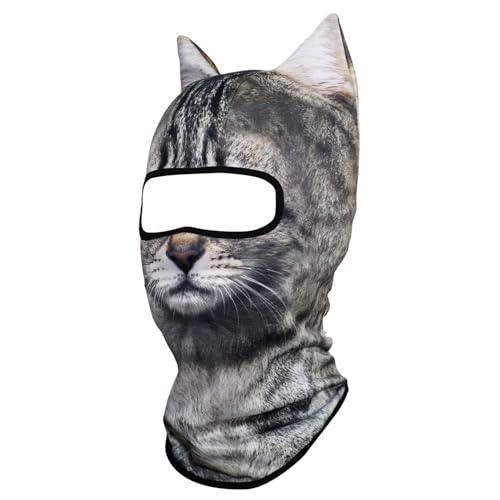 Image of WTACTFUL 3D Animal Ears Balaclava, Breathable Face Mask for Halloween