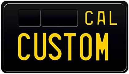 Cal California Motor Motorcycle License Plate Number Plate Embossed Custom Boxes for Dates Black Version 1