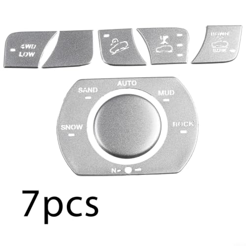 Cubierta de botón 4WD en aleación de aluminio plata para interior de Jeep Grand 2016+ 4