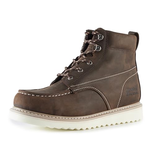 Image of Golden Retriever Work Boots for men Waterproof Comfortable 6 inch Full Grain Tumbled Leather Welt Slip and Oil-Resistant STEEL /SOFT Toe Construction Boots G6192D G6158ST G6282D G6258ST