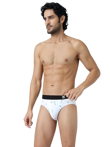 Image of XYXX Men's Surf Super Combed Cotton Regular Fit Printed Antibacterial Briefs with No Marks Waistband