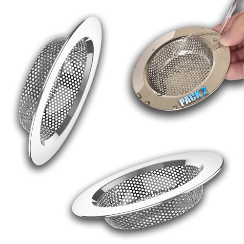 Colador De Fregadero De Cocina - Pack 2 Filtro Fregadero Cocina De Acero Inoxidable - Apto para lavavajillas - Filtro Desague - Sink Drain Strainer