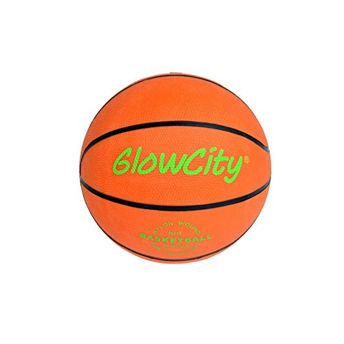 GlowCity Glow in The Dark Basketball - Light Up, Youth Mini Size Basketballs with 2 LED Lights and Pre-Installed Batteries - Gift Ideas for Teen Boys and Girls﻿