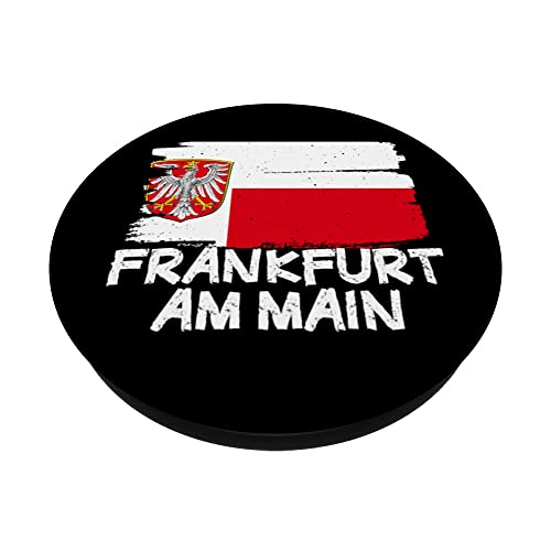 Cool Frankfurt am Main Flag PopSockets Swappable PopGrip, Black - Image 2