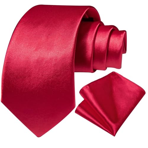 Corbata clásica sólida para hombre de seda y poliéster 8 cm