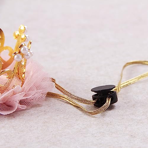 Nishine-GoldSilver-Crown-Headband-for-Dog-Cat-Pink-Tulle-Mesh-Crown-Tiara-Pet-Crown-Hairband-Hat-Party-Costume-PearlGold Nishine GoldSilver Crown Headband for Dog Cat Pink Tulle Mesh Crown Tiara Pet Crown Hairband Hat Party Costume PearlGold