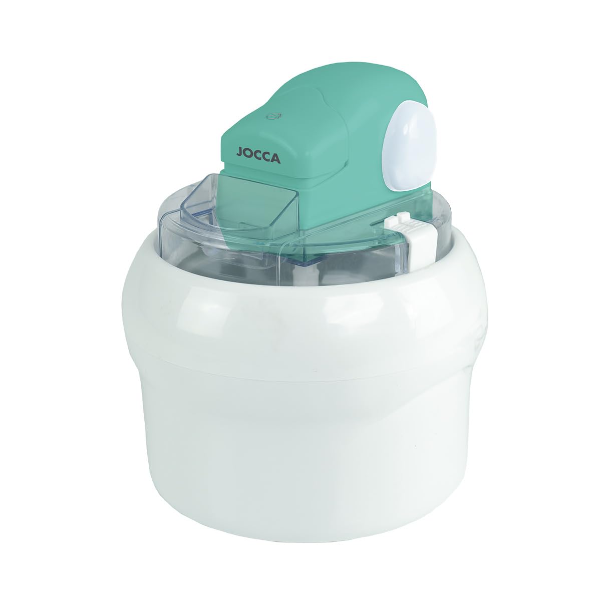 JOCCA - Máquina para hacer helados 700ml | Ice Cream Maker con bol refrigerante | Helado casero en 30 min | Motor extraíble | Fácil de usar y limpiar | Diseño blanco y turquesa