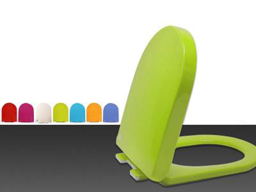 D Shape Toilet Seat Soft Close Loo Seat Cover with Quick Release,Heavy Duty PP Material Toilet Lid Standard Size Toilet Seat,Easy Cleaning (Grass Green)