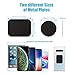 Mount Metal Plate with Adhesive for Magnetic Cradle-Less Mount by WixGear - X4 Pack 2 Rectangle and 2 Round (Compatible with Magnetic mounts) (Black)