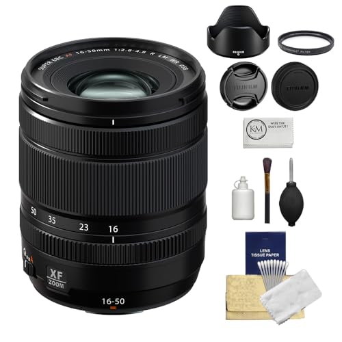 Fujifilm XF 16-50mm f/2.8-4.8 R LM WR Lens Bundled with UV Filter + Lens Cleaning Kit + Microfiber Cleaning Cloth (4 Items)