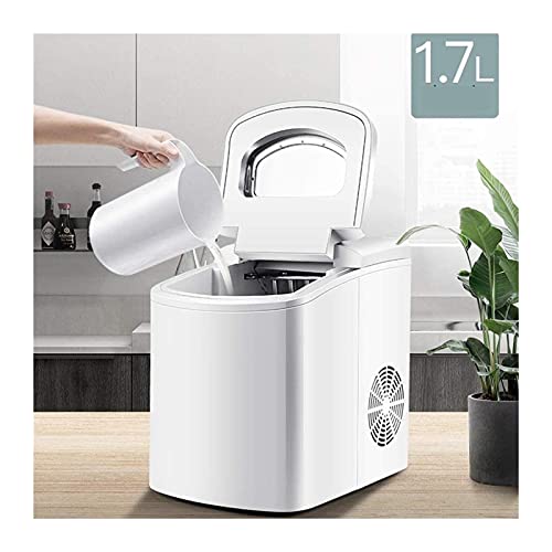 Máquina fabricadora de hielo de sobremesa, auto limpiante, 10-15 kg/24 h, 9 cubos en 7-9 minutos, portátil y compacta, acero inoxidable, ideal para hogar/cocina/oficina/bar, color plateado miniatura 7