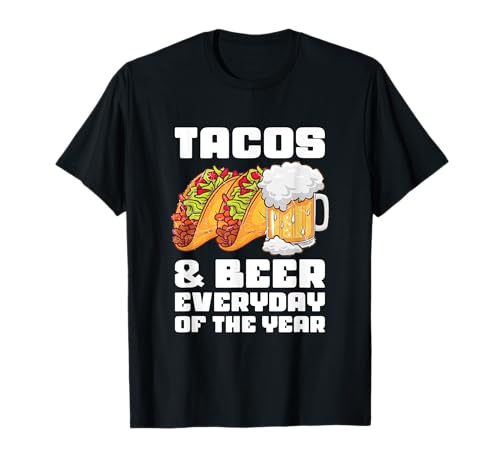 Tacos Y Cerveza Cinco de Mayo Comida Mexicana México Camiseta