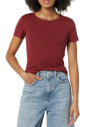 Image of Amazon Essentials Women's Slim-Fit Short-Sleeve Crewneck T-Shirt, Pack of 2