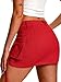 ELLEVEN Women's Cargo Skirt High Stretchy, y2k Mini Jean Skirts for Women Denim Low Waist Cute Skirt with Pocket Red Medium