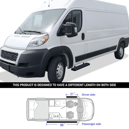 Estribos negros 6in Tuxtreme para Van Ram ProMaster miniatura 6