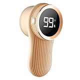 Homyl Haarentferner Wiederaufladbarer Fusselrasierer Kleidungsstück Entfussler Pulloverrasierer Sechs Schneidklingen Digitalanzeige Aus Pp Material für Klei, Milchtee Gold