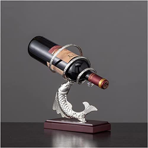 Soporte para botellas base madera sólida diseño pez rojo miniatura 2