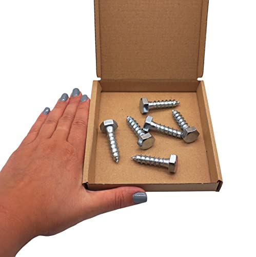SKIR'CO (6 pcs) DIN 571 Zinc Plated Steel Hexagon Head Wood Screws M10 x 40 mm, Coach Screws, Hex Screw, Lag Bolts - Image 4