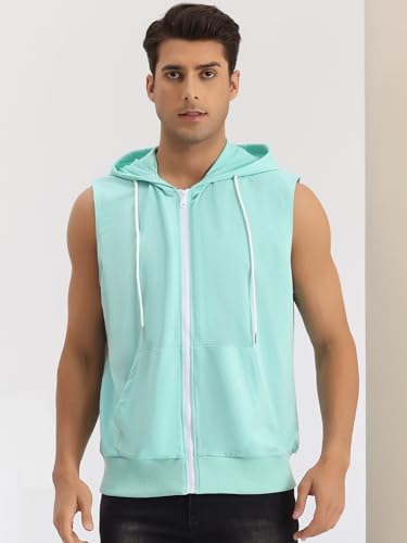 Lars Amadeus Sleeveless Hoodie for Men's Zipper Drawstring Hooded Sweatshirt Vest2