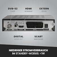 [ Test SEHR GUT, Note 1.1 *] AXRED S90 Plus Sat Receiver + HDMI Kabel, mit Aufnahmefunktion, HD fähig, Digital Sat-Receiver für Satellitenschüssel Satelliten Satellit Fernseher, HD-Receiver, HDMI – Ansicht 7