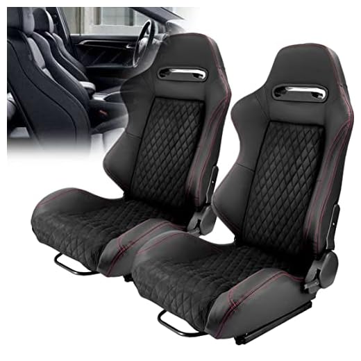 YANSQH Asiento Deportivo Coche, Semibaquet Ajustable Imitación Cuero, Adaptable para Coches, Ríeles incluidos, Respaldo Se Puede Ajustar En 180 Grados