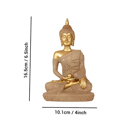 Image of TIED RIBBONS Decorative Buddha Idol Statue Showpiece (Multi, 16.5 cm x 10.1 cm) Decorations Items for Home Decor Living Room Bedroom Office Desk Table Top Wall Gifting