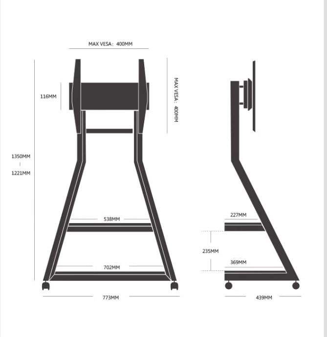Soporte móvil universal para TV de 32 a 65 pulgadas miniatura 2