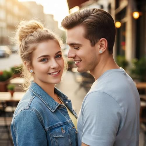 Moissanite Stud Earrings for Women 0.5-4ct Lab Created Diamond Earrings 18K Gold Plated Sterling Silver Hypoallergenic Flat Back Earrings for Men Birthday Gifts for Mom Wife Girlfriend - image 6
