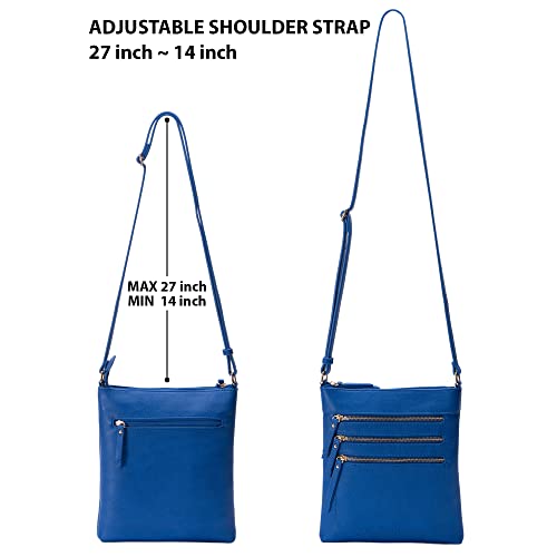 Image of Solene Crossbody Bag Functional Multi Pocket Messenger Purse Top Zip Closure Shoulder Handbag With Adjustable Strap