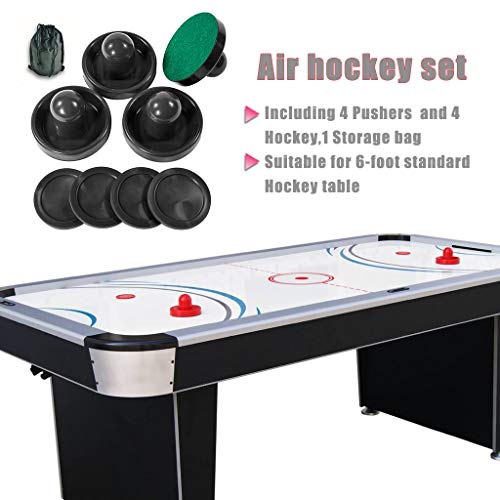 Golden field Air Hockey Pucks and Paddles,Set 4 Pushers and 4 Pucks,Air Hockey Accessories,Suitable for Hockey Tables Over 6 feet