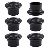UFURMATE Curtain Finials 6Pcs Black Plastic Drapery Rail Pole Head Cap Window Treatment Finials Curtain Rod Pole Ends Decorations (Black,Fits Dia.28mm)