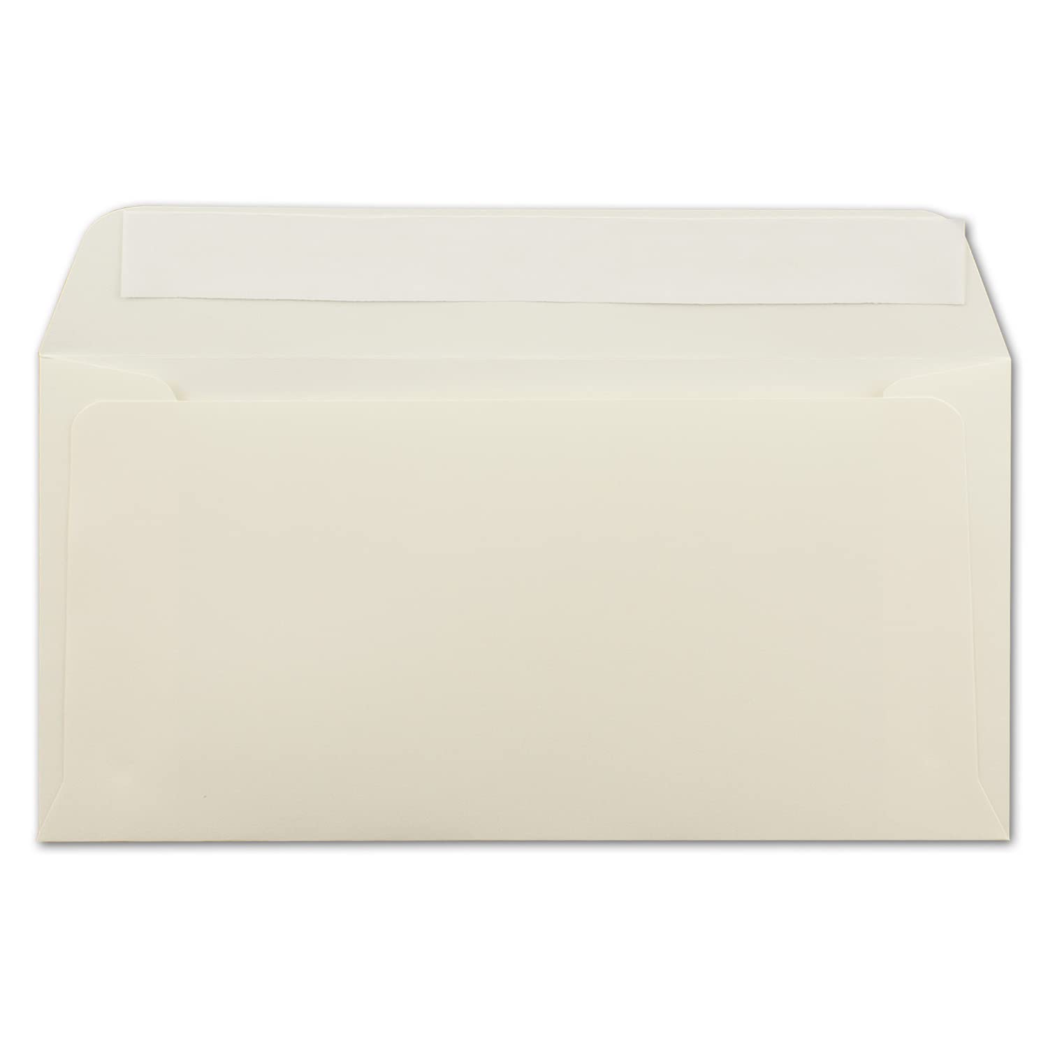 50 X DIN Long Envelopes In Beige (Crea) With Self-Adhesive, 11 X 22 C - View #7