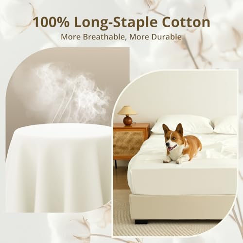 CieloCloud King Bed Sheet Set with Drawstring and 360° Elastic, 4PCS 100% Long-Staple Cotton King Size Sheets Set, Luxury Soft, No Slippage, Anti-Pilling, Deep Pocket Fits 8 to 14" Mattress - image 6