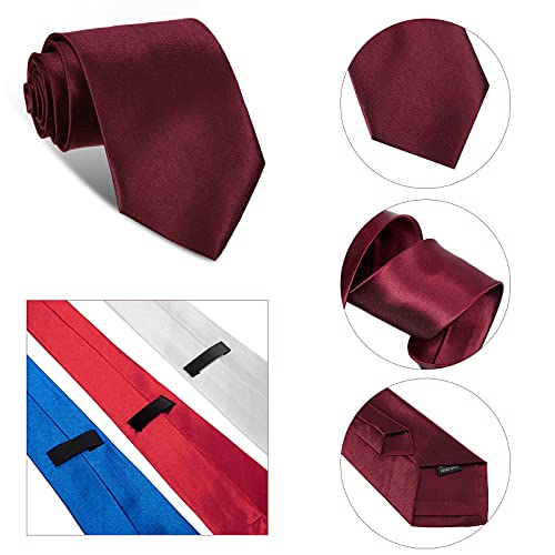 Syhood Solid Satin Pure Color Ties Set Business Formal Necktie Tie for Men Formal Occasion Wedding3